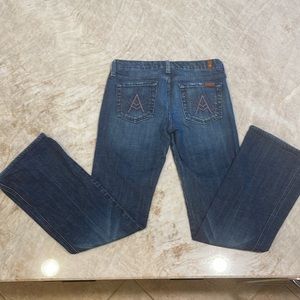 7 for all mankind A pocket flare jeans size 26 slight wear on bottom right hem